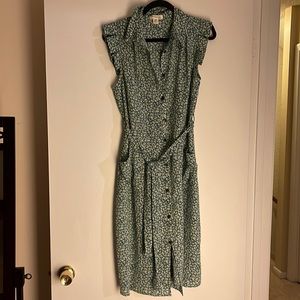 Green dress with white flowers